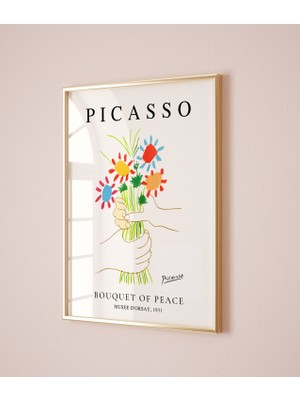 Ninastore Picasso - Çiçek Posteri Picasso Sergisi Posteri Picasso Sergisi Çizgi Sanatı Posteri Minimalist Çizg