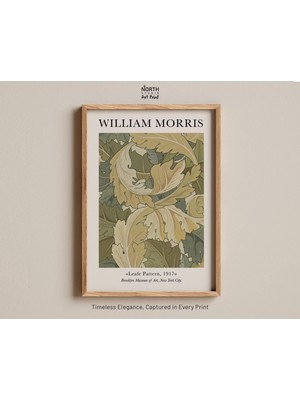 Ninastore Yaprak Desenli Baskı, William Morris Yaprak Baskısı, Yeşil Botanik Duvar Sanatı, Vintage Yaprak Illü