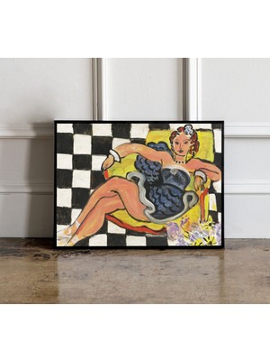 Ninastore Henri Matisse Koltukta Dansçı Sergisi Posteri, Henri Matisse Sergi Baskısı, Henri Matisse Duvar Sana