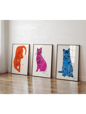 Ninastore 3'lü Set Andy Warhol Kedi Sam Posterleri Andy Warhol Baskısı Andy Warhol Sergisi Posteri Modern Sana