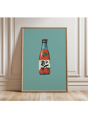 Ninastore Retro Japon Gazoz Posteri Minimalist Sanat Baskısı Neon Gün Batımı Duvar Dekoru Tropikal Içecek Illü