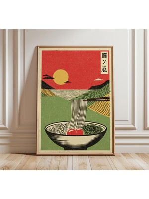 Ninastore Japon Ramen Posteri Minimalist Yemek Duvar Sanatı Modern Mutfak Baskısı Retro Asya Tasarımı Zen Çizg