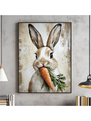 Ninastore Paskalya Tavşanı Havuç Duvar Sanatı Bahar Tavşanı Kır Evi Tarzı Yazdırılabilir Paskalya Tablosu Deko