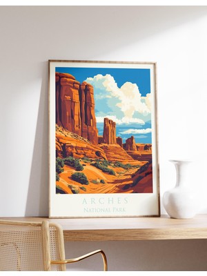 Ninastore Arches Seyahat Posteri | Arches Seyahat Dekorasyonu | Milli Park Posteri | Milli Park Baskısı | Seya