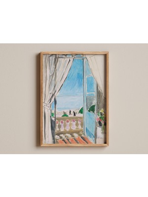 Ninastore Henri Matisse Sanatsal Reprodüksiyon La Fenêtre Ouverte Açık Pencere Sahil Sahnesi Parlak Fauvist Sa