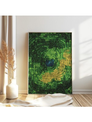 Ninastore Yeşil Japon Botanik Baskı Bitki Baskısı Vintage Ahşap Baskı Sanatı Soyut Doğa Duvar Sanatı Japon Des