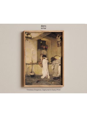 Ninastore Pencereden Dışarı Bakan Vintage Kadın – Zarif ve Zamansız Ev Dekorasyonu Için Klasik Sanat Baskısı