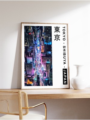 Ninastore Tokyo Japonya Siberpunk Posteri Neon Şehir Asya Seyahat Sanatı Hediye Fikri Seyahat Hediyesi Duvar S