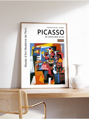 Ninastore Picasso Sergisi Posteri Kübizm Baskı Soyut Sanat Posteri Vintage Poster Vintage Baskı Çizgi Sanatı M