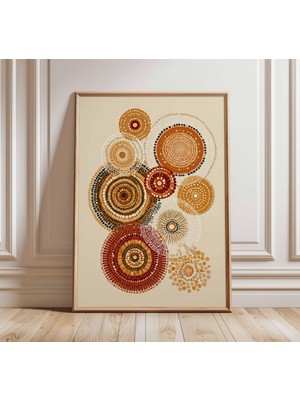 Ninastore Soyut Daire Sanatı Posteri Boho Duvar Baskısı Toprak Tonlarında Geometrik Dekor Modern Minimalist Sa