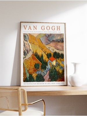 Ninastore Van Gogh Sergisi Afişi Galeri Kalitesinde Sanat Baskısı Çiftçiyle Vadi Vincent Van Gogh Sanatı Duvar