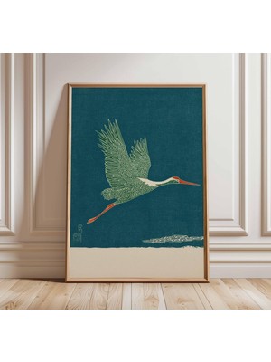 Ninastore Turna Kuşu Posteri Japon Minimalist Duvar Sanatı Baskısı Modern Zen Doğa Sanatı Zarif Uçan Kuş Dekor