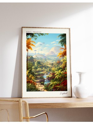 Ninastore Eden Projesi Seyahat Posteri | Ingiltere Seyahat Dekorasyonu | Ingiltere Posteri | Eden Projesi Bask