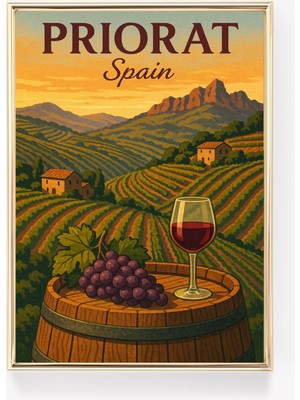Ninastore Priorat Seyahat Posteri Ispanya Duvar Sanatı Priorat Baskısı Vintage Kanvas Baskı Priorat Dekorasyon