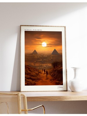 Ninastore Nubya Piramitleri Seyahat Posteri | Sudan Seyahat Dekorasyonu | Sudan Posteri | Nubya Piramitleri Ba