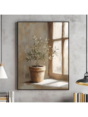 Ninastore Zeytin Ağacı Natürmort Tablo Duvar Sanatı Yazdırılabilir Vintage Botanik Dijital Dosya Modern Organi