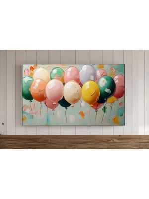 Ninastore Doğum Günü Samsung Çerçeve Tv Duvar Sanatı Mutlu Doğum Günü Yağlı Boya Balonlar Ekran Koruyucu Dijit
