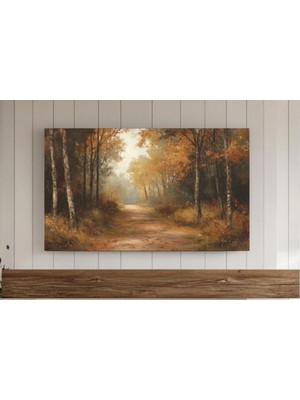 Ninastore Sonbahar Manzarası Yağlı Boya Tablo Çerçevesi Tv Sanatı Vintage Rustik Kırsal Dekorasyon Dijital San
