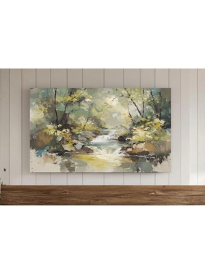 Ninastore Ilkbahar Deresi Manzarası Tablosu Çerçeveli Tv Sanatı Ilkbahar Ormanı Nehir Manzarası Ekran Koruyucu