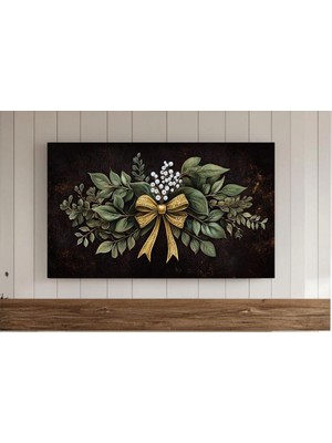 Ninastore Ökseotu Noel Çerçevesi Tv Sanatı Vintage Noel Samsung Çerçevesi Tv Sanatı Koyu Tatil Tablosu Antik N