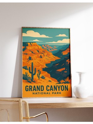 Ninastore Büyük Kanyon Posteri Arizona Ulusal Parkı Baskısı Çöl Manzarası Sanatı Büyük Kanyon Duvar Dekoru