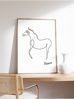 Ninastore Picasso At Çizim Sanatı Posteri At Sanatı Minimalist Dekor Hayvan Duvar Sanatı Moda Baskı Hayvan Hed