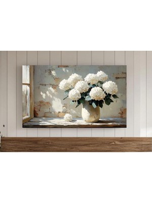 Ninastore Beyaz Ortancalar Natürmort Çerçeve Tv Duvar Sanatı Ilkbahar Samsung Ekran Koruyucu Rustik Çiftlik Ev