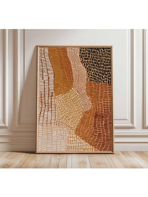 Ninastore Soyut Duvar Sanatı | Modern Boho Poster | Nötr Toprak Tonlarında Baskı | Çağdaş Minimalist Sanat Ese
