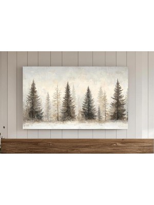 Ninastore Kış Temalı Dokulu Soyut Ağaçlar Tablosu Samsung Arka Planı | Karlı Noel Çerçeveli Tv Sanatı | Rahat