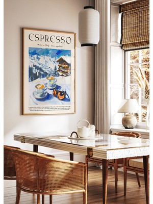 Ninastore Kahve Posteri Espresso Baskı Yemek Posteri Mutfak Dekorasyonu Italyan Kahve Sanatı Retro Kahve Sanat