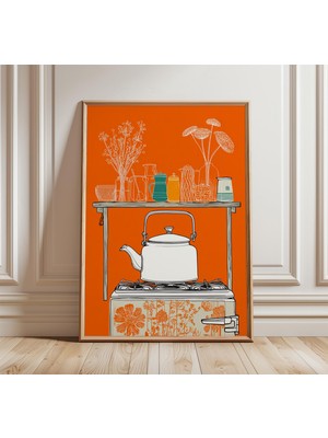 Ninastore Modern Çaydanlık Posteri Retro Mutfak Duvar Sanatı Baskısı Orta Çağ Boho Ev Dekorasyonu Minimalist Ç