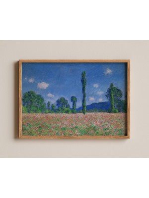 Ninastore Claude Monet'nin Giverny'deki Gelincik Tarlası - Canlı Izlenimci Manzara Fransız Kırsalı Tablosu Kır