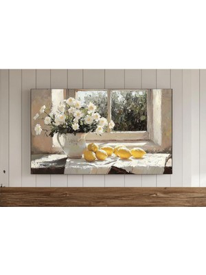 Ninastore Limonlar ve Papatyalar Çerçeve Tv Sanatı Ilkbahar Samsung Duvar Kağıdı Rustik Çiftlik Evi Mutfak Anı