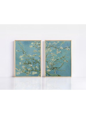 Ninastore 2'li Vincent Van Gogh Poster Seti: Badem Çiçekleri Posteri, Van Gogh Duvar Sanatı, Vincent Van Gogh
