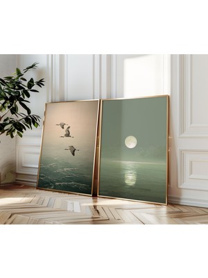 Ninastore Japon Duvar Sanatı Baskıları Japon Sanatı Posteri Japandi Dekor Minimalist Duvar Sanatı Yeşil Duvar