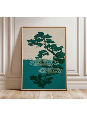 Ninastore Japon Ağacı Yansıma Baskısı Zen Doğa Duvar Sanatı Minimalist Manzara Tablosu Sakin Botanik Ev Dekora