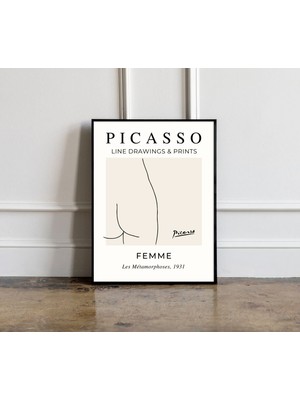 Ninastore Picasso - Kadın Figürü Pablo Picasso Sergisi Posteri Picasso Sergisi Çizgi Sanatı Posteri Minimalist