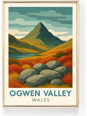 Ninastore Ogwen Vadisi Seyahat Posteri Galler Duvar Sanatı Ogwen Vadisi Baskı Vintage Tuval Galler Dekor Galce