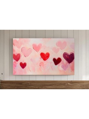 Ninastore Çerçeveli Tv Sanatı | Sevgililer Günü Kalpler Duvar Sanatı | Soyut Kırmızı Kalp Tv ve Ekran Koruyucu