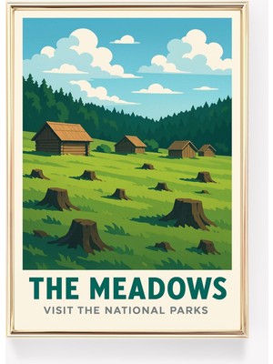 Ninastore Çayırlar Vintage Seyahat Posteri Abd Milli Parkları Duvar Sanatı Retro Baskı Dekor Açık Hava Macera