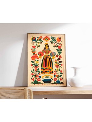 Ninastore Vintage Meksika Posteri, Meksika Baskıları, Meksika Dekorasyonu, Geleneksel Latin Dekorasyonu, Çiçek