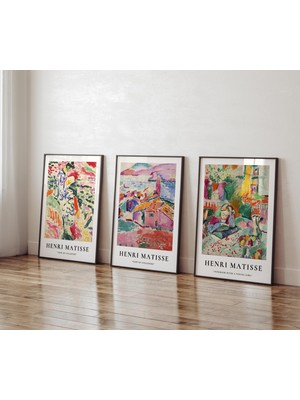 Ninastore 3'lü Set Estetik Matisse Posteri, Modern Galeri Için Matisse Açık Pencere Posteri, Henri Matisse Bas