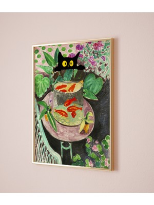 Ninastore Henri Matisse'in Siyah Kedili Altın Balık Tablosu Posteri, Henri Matisse Duvar Sanatı, Matisse Sergi