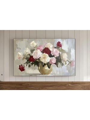 Ninastore Empresyonist Tarzda Çiçek Çerçeveli Tv Duvar Sanatı Baskısı Sevgililer Günü Dijital Dosyası Sevgilil