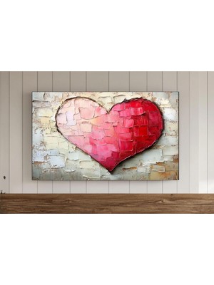 Ninastore Nötr Pembe Kırmızı Kalpler Tablo Çerçevesi Tv Duvar Sanatı Sevgililer Günü Dijital Indirme Romantik