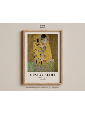 Ninastore Gustav Klimt'in 1907 Tarihli "öpüşme" Tablosu, Romantik Sanat Eseri, Altın Varaklı Aşıklar Tablosu,