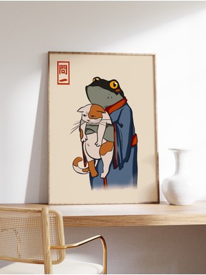 Ninastore Matsumoto Hoji Sanat Baskısı Japon Posteri Kurbağa Matsumoto Hoji Vintage Sanat Baskısı Hayvan Sanat