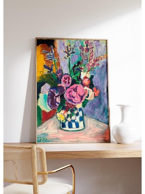 Ninastore Henri Matisse Les Pivoines Modern Çiçek Sanatı Baskısı Renkli Duvar Dekoru Henri Matisse Duvar Sanat