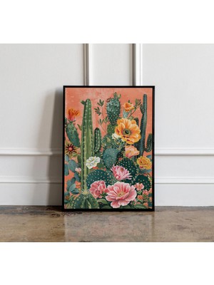 Ninastore Eski Meksika Çölü Sanat Baskısı Kaktüs Posteri, Trendi Batı Çölü Baskısı, Renkli Meksika Sanat Baskı