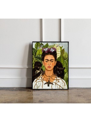 Ninastore Nadir Frida Kahlo Dikenli Otoportre Baskısı, Vintage Frida Kahlo Baskısı, Frida Kahlo Posteri, Frida